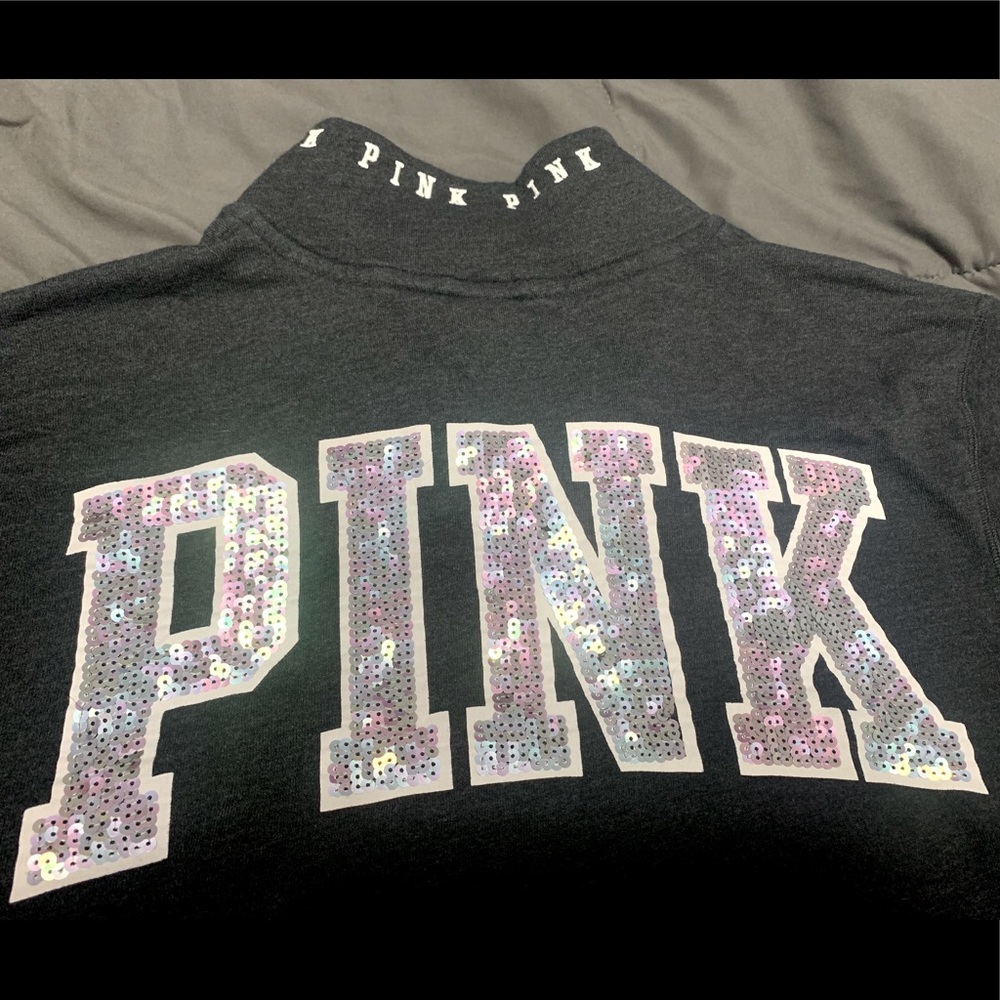 ✨SOLD✨ VS Pink Sequin 1/4 Zip